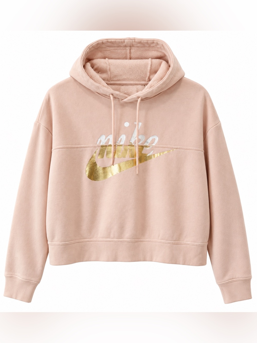 Nike Women’s Blush Pink Hoodie with Gold Swoosh